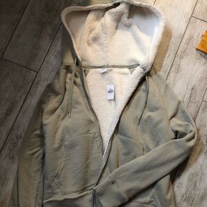 light green gap jacket with fur